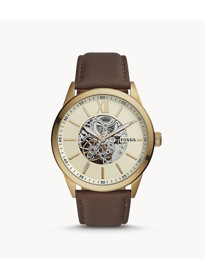 FOSSIL Men's Flynn Automatic Watch - 48 mm - Brown  - Image 1