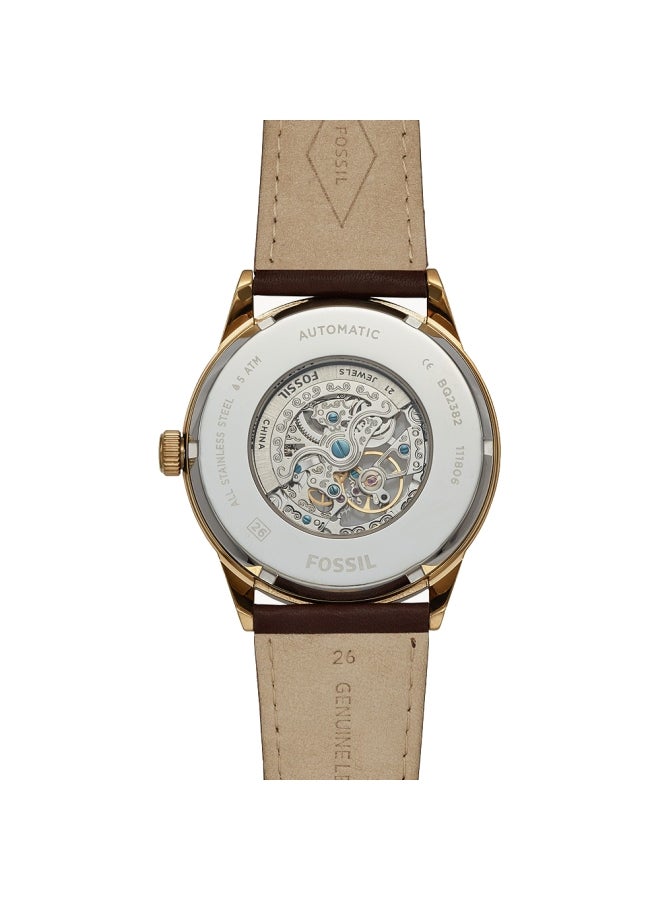 FOSSIL Men's Flynn Automatic Watch - 48 mm - Brown  - Image 3
