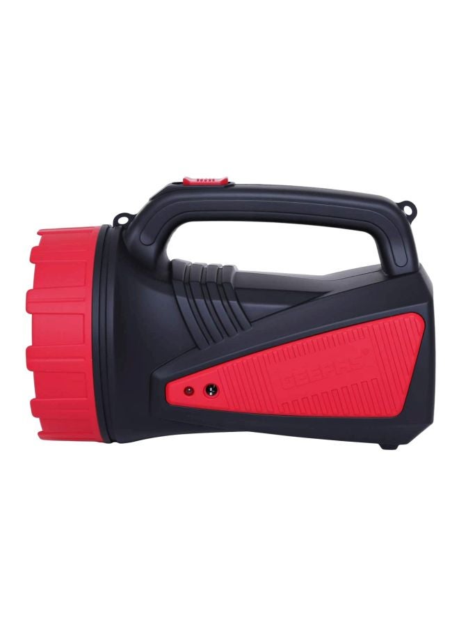 GEEPAS - Waterproof Led Search Light With Lead Acid Rechargeable Battery Black/Red 15.6x42.4x20.4cm - Image 1