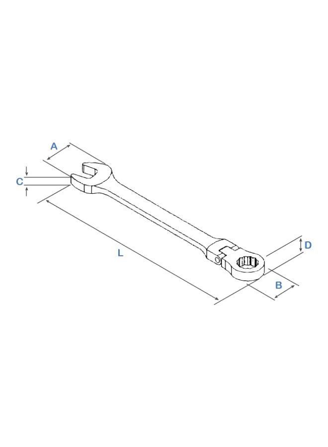 LICOTA 72-Teeth Flexible Combination Ratchet Wrench Silver 24.6x4x1.1cm - Image 4