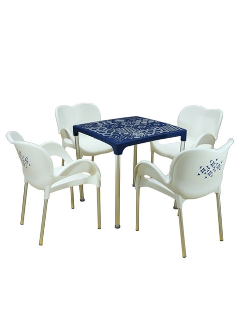5-Piece Table And Chairs Set Multicolour 70 x 70 x 72cm