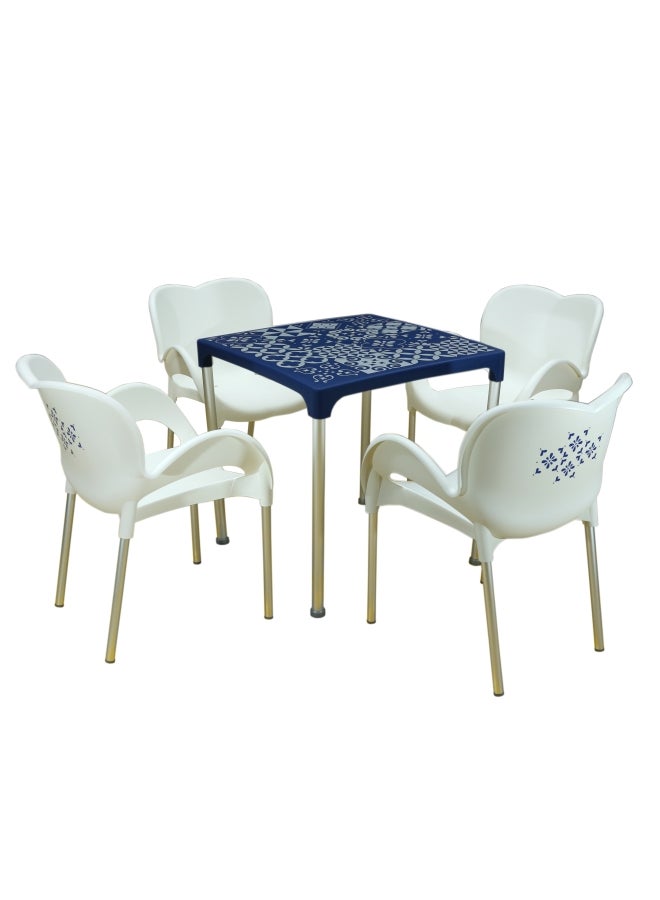 5-Piece Table And Chairs Set Multicolour 70 x 70 x 72cm