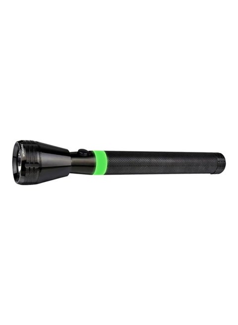 Rechargeable LED Torch  Bright Flashlight 4000mAh Battery  34 Hours Continuous Working  Ideal for Indoor and Outdoor Activities  Hyper Bright Light with Unbreakable Glass SLT-182 Black/Green 26cm