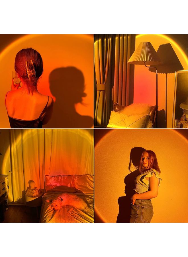 شو وو مصباح بروجيكتور بنمط غروب الشمس، لون أحمر متعدد الألوان - Image 3