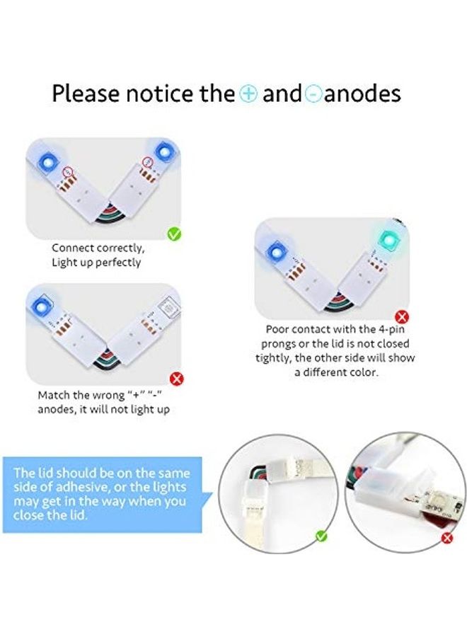ماركة غير محددة طقم موصلات شريطية LED مقاس 10 مم مكون من 10 قطع أبيض  - Image 3