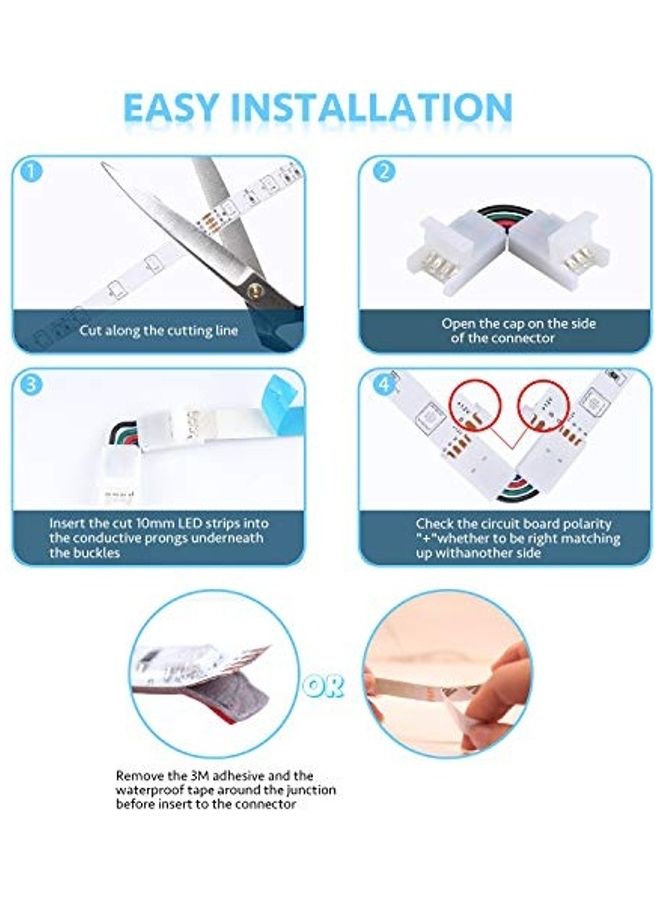 ماركة غير محددة طقم موصلات شريطية LED مقاس 10 مم مكون من 10 قطع أبيض  - Image 4