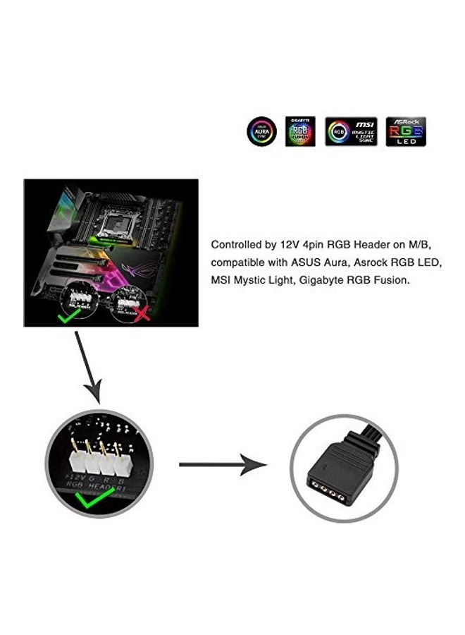 ماركة غير محددة شريط إضاءة LED لجهاز الكمبيوتر بإضاءة متعددة الألوان RGB متعدد الألوان  - Image 3
