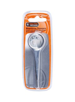 Tactix Tactix Magnifying Tweezers, Splinter Tweezers Forceps with Magnifying Glass, 25mm Lens and 75mm Stainless Steel Handle, Portable Repairing Loupe Tool- 545007 Silver  - Image 2