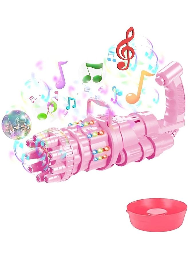 8-Hole Electric Music Bubble Maker Machine Gun Toy