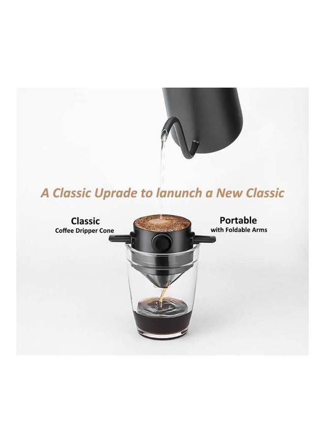Generic - Pour Over Double Mesh Coffee Filter Black/Silver - Image 1
