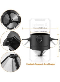 Generic Pour Over Double Mesh Coffee Filter Black/Silver  - Image 4