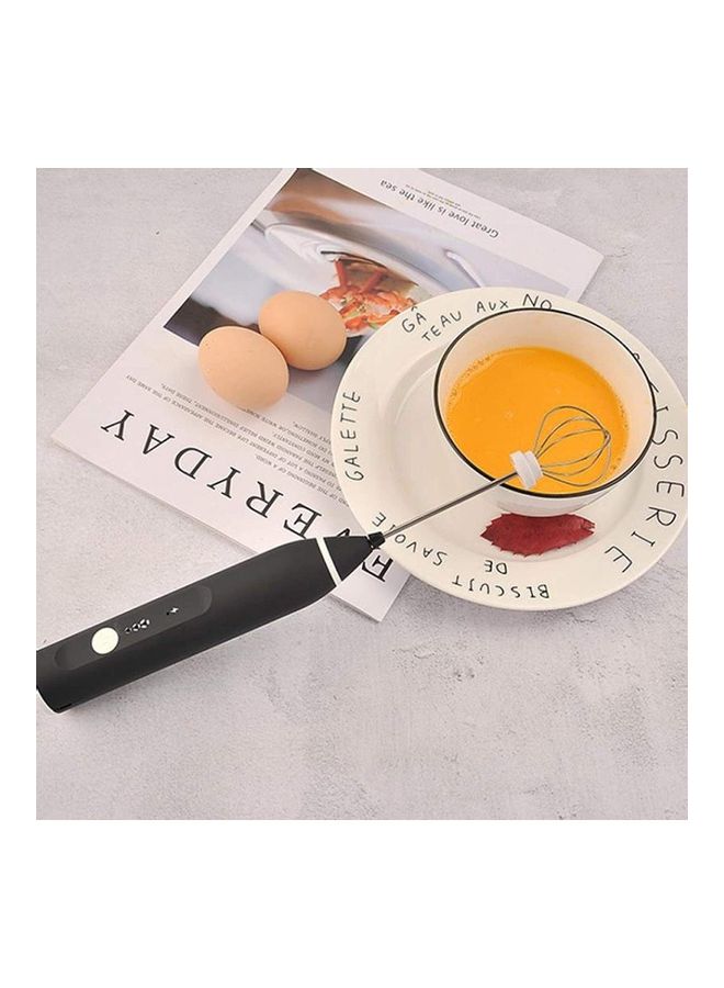 3-Speed ​​Adjustable Milk Frother with USB Charging Black/Silver - Image 2