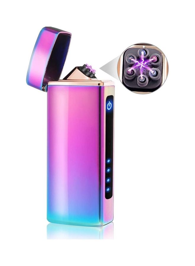 USB Rechargeable Multifunctional Electric Lighter Pink/Blue - Image 1