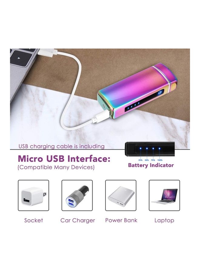 USB Rechargeable Multifunctional Electric Lighter Pink/Blue - Image 4