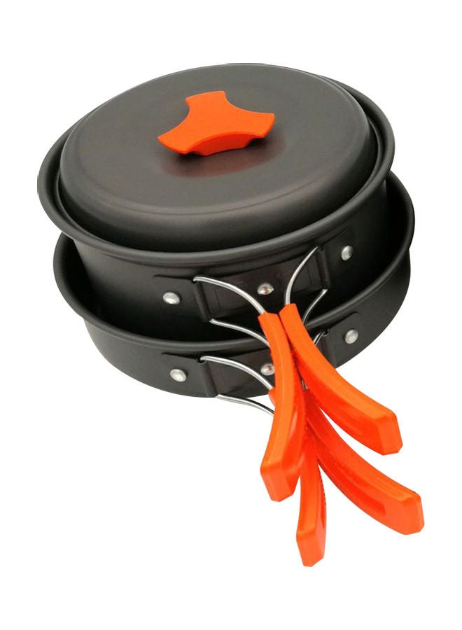 Outdoor Cookware Set With Lid Orange/Black