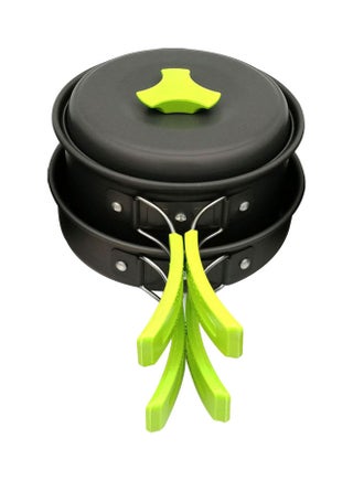 Outdoor Cookware Set With Lid Green/Black - v1624109783/N48449482A_1