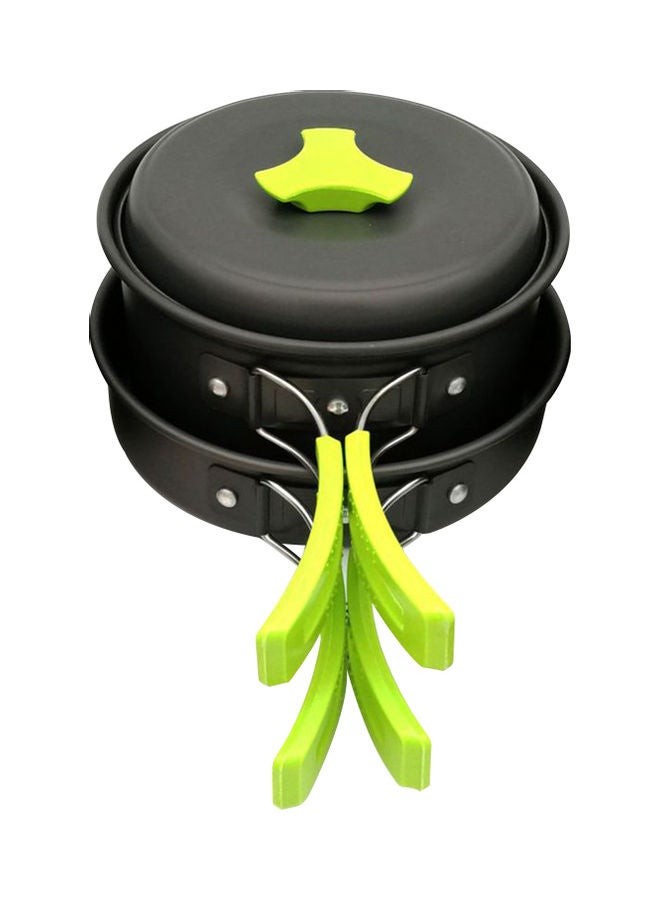 Generic Outdoor Cookware Set With Lid Green/Black 