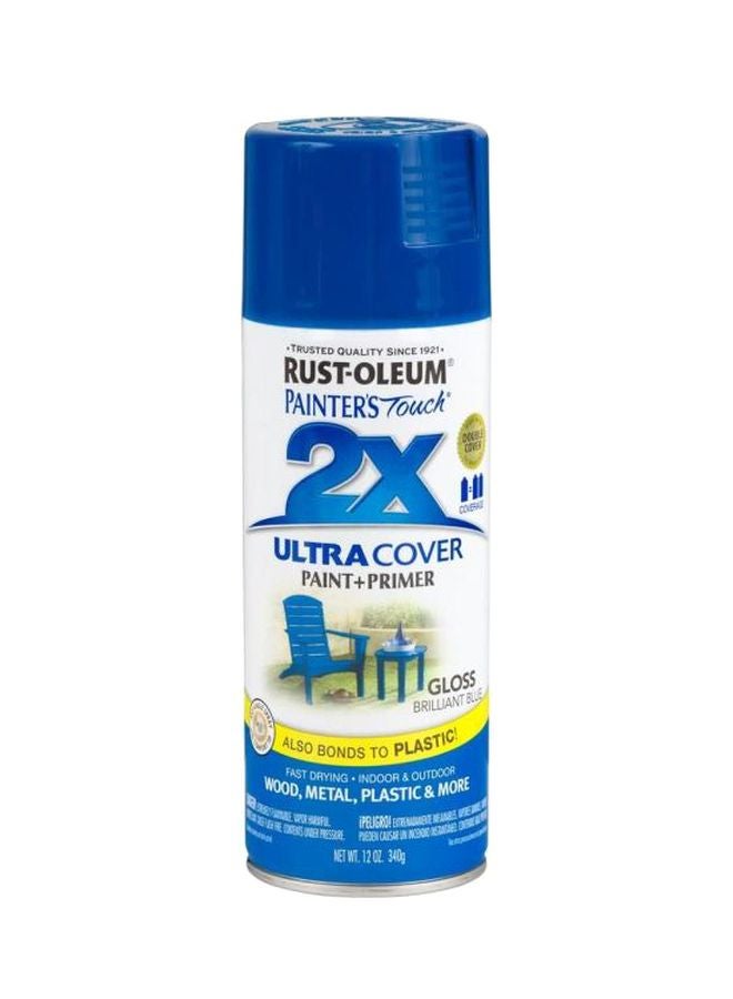 RUST-OLEUM Painter's Touch 2X Ultra Cover Gloss Paint & Primer Spray Brilliant Blue 340grams 