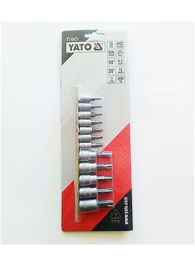 Yato - 12-Piece Bit Socket Silver 427grams - Image 1