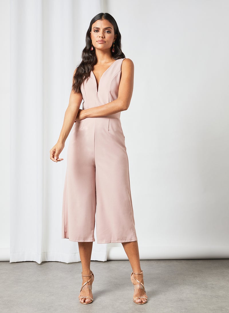WaL G Italy - Solid Sleeveless Jumpsuit Pink - Image 1