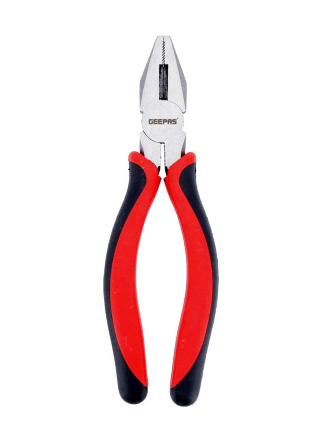 GEEPAS 8" Combination Pliers | Durable Carbon Steel | Wire Stripper Crimper Cutter Pliers Winding Function | Steel Body and Dual Material Anti-Slip Handles | Ideal Electricians, Mechanics, DIYers & More Red/Silver/Black  - Image 1