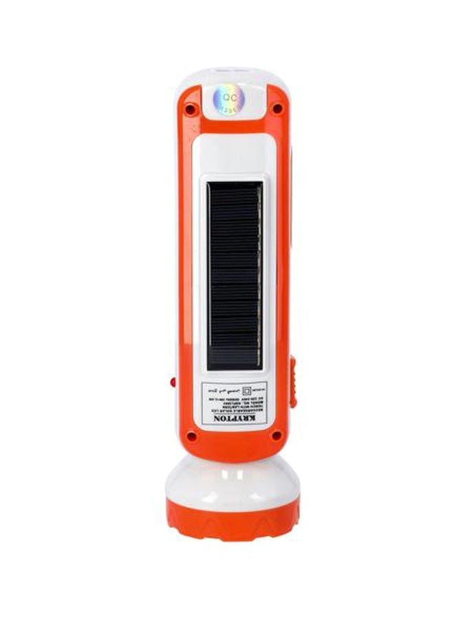 KRYPTON - Rechargeable Solar LED Flash Light With Emergency Light Orange/White - Image 1