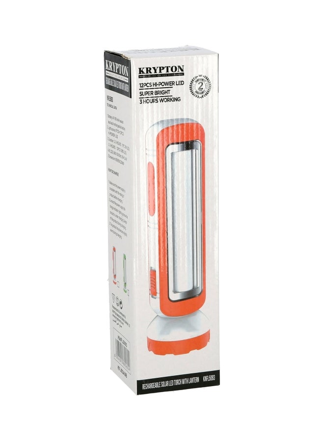 KRYPTON - Rechargeable Solar LED Flash Light With Emergency Light Orange/White - Image 1
