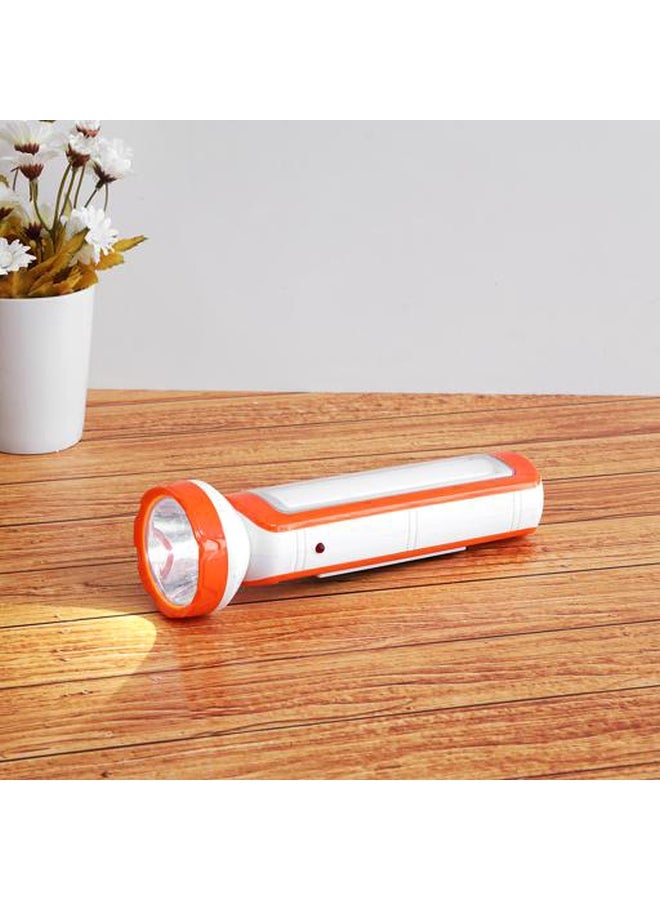 KRYPTON - Rechargeable Solar LED Flash Light With Emergency Light Orange/White - Image 1
