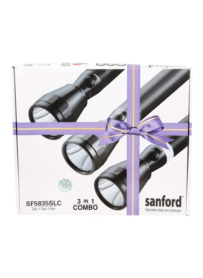 سانفورد طقم كشاف LED قابل للشحن من 3 قطع أسود/ أبيض - Image 4