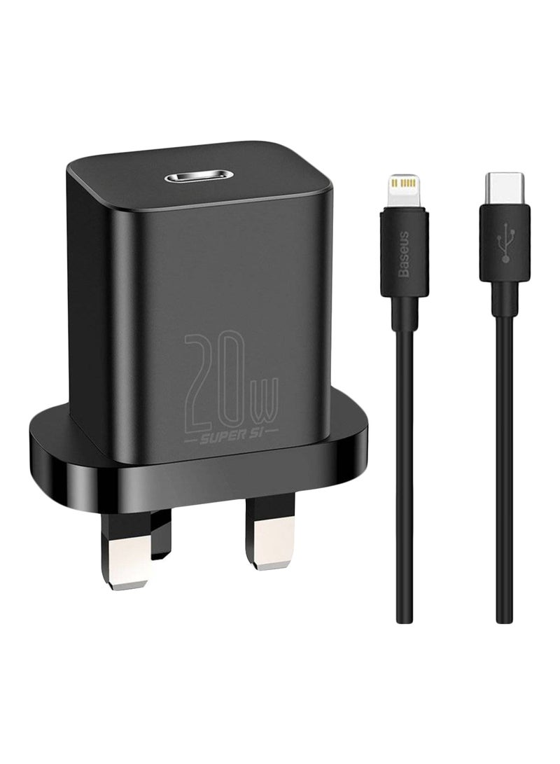 Baseus - iPhone Charger Type C PD 20W Fast USB C Charger iPhone 15 Fast Charger Port Type-C Power Plug Universal Travel Adapter USB-C Plug for iPhone 15/15 Pro Max/15 Pro/15 Plus/14/13/12/11, Etc Black - Image 1