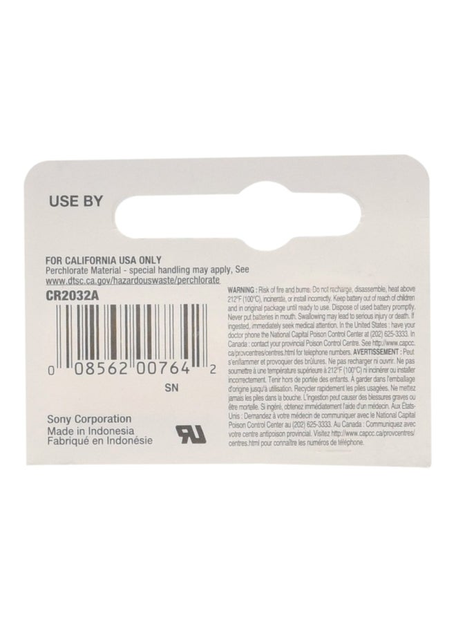 CR2032 Button Cell Lithium Battery Silver