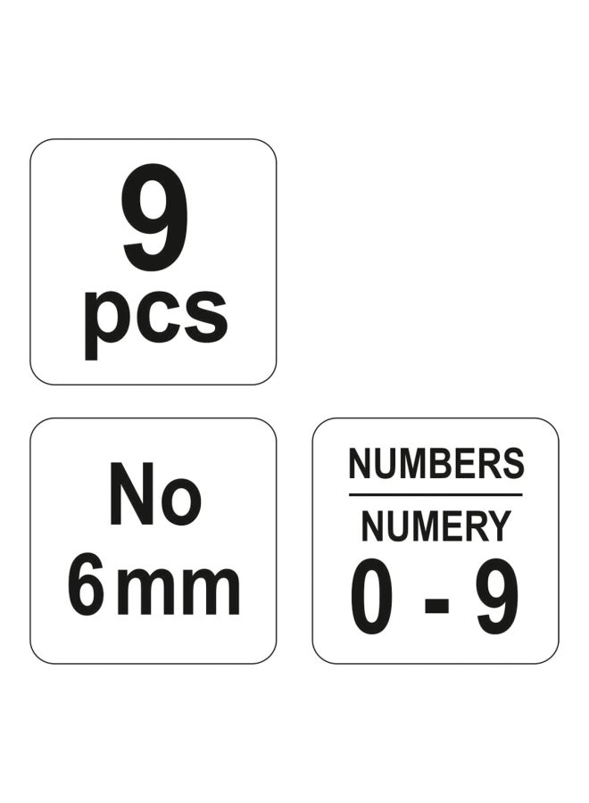 Yato 9-Piece Number Stamp Red/Black - Image 3