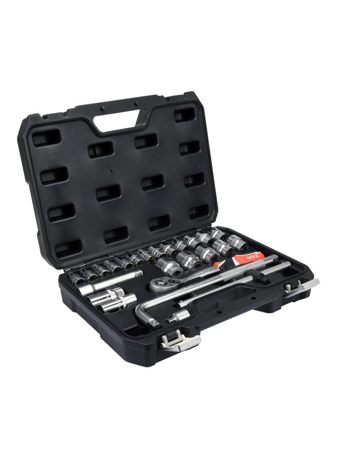 Yato - 25-Piece Socket Set Black/Silver/Red 0.5inch - Image 1