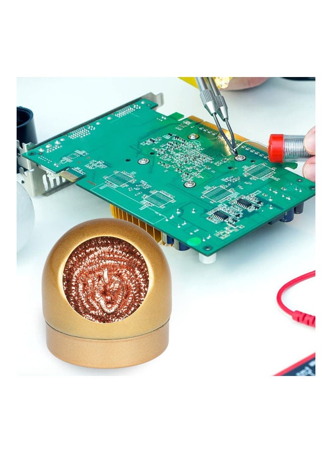 KKmoon Solder Tip Cleaner With Holder Gold - Image 5