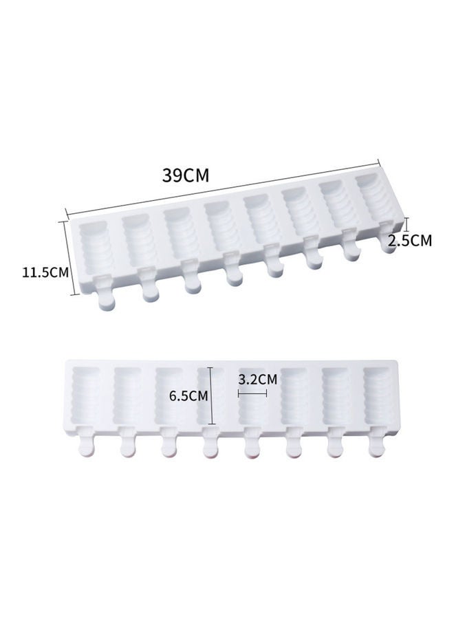 Homemade Ice Cream Mold Homemade DIY Silicone Caterpillar 8-cavity Icicle Mould for Cake Shop White 39.5x12x3cm - Image 2