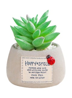 Generic Realistic Mini Cement Potted Simulation Bonsai Plant Multicolour 
