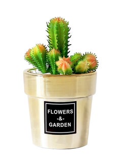 Generic Small Nordic Gold-Plated Potted Artificial Succulent Bonsai Plant Multicolour 