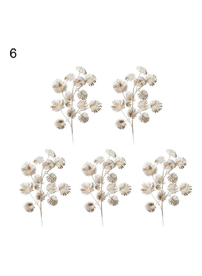 Generic 5-Piece Artificial Leaves Brown/White 