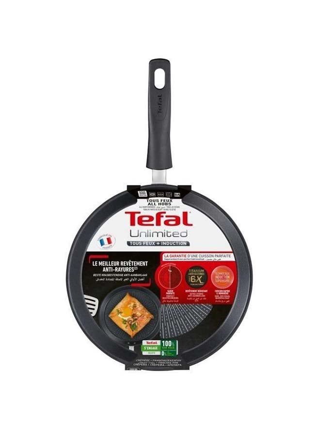 TEFAL Pancake Pan | UNLIMITED Pancake Pan 25 cm | Scratch resistance | 100% safe non stick coating | Thermo signal™ | Perfect searing | Made in France | Induction | 2 Years Warranty | G2553802 Black 25 cmcm - v1624163212/N48426152A_2