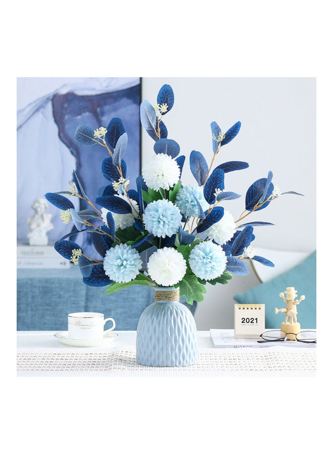 Generic Non Woven Fake Mediterranean Artificial Flower Blue/White 
