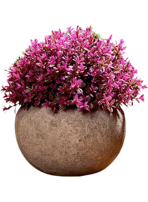 Simulation Potted Decorative Artificial Bonsai Plant Pink/Brown