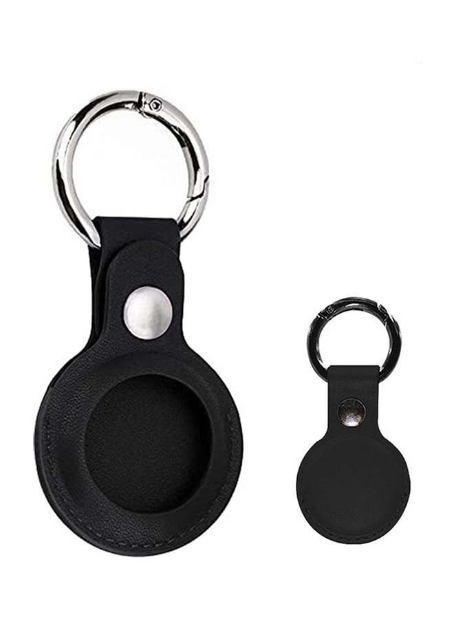 Zoot - Protective Leather case cover for Apple AirTag with smart key ring Black - Image 1