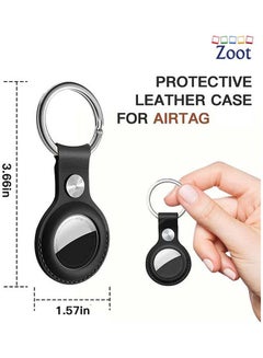 Zoot Protective Leather case cover for Apple AirTag with smart key ring Black  - Image 2