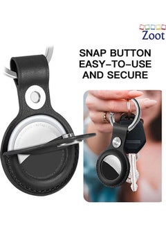 Zoot Protective Leather case cover for Apple AirTag with smart key ring Black  - Image 4