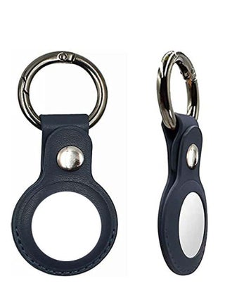 Protective Leather case cover for Apple AirTag with smart key ring Deep Navy Deep Navy - v1624167136/N48424910A_1