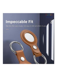 Zoot Protective Leather case cover for Apple AirTag with smart key ring Saddle Brown  - Image 2