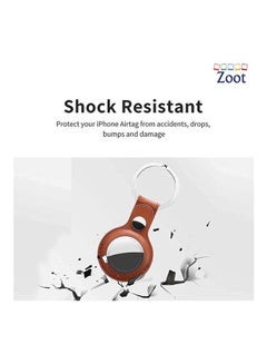 Zoot Protective Leather case cover for Apple AirTag with smart key ring Saddle Brown  - Image 3