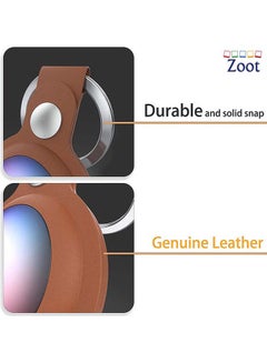 Zoot Protective Leather case cover for Apple AirTag with smart key ring Saddle Brown  - Image 5