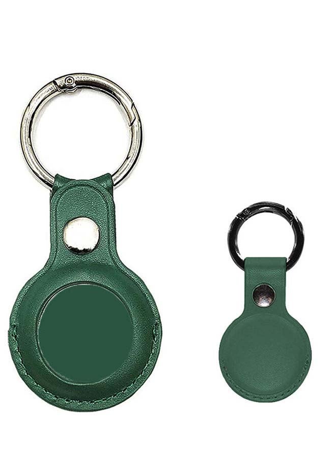 Zoot Protective Leather case cover for Apple AirTag with smart key ring Dark Green - Image 1