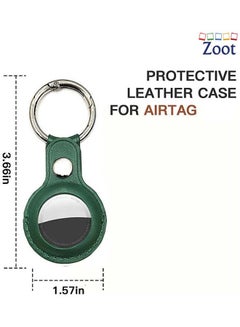 Zoot Protective Leather case cover for Apple AirTag with smart key ring Dark Green  - Image 2